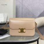 셀린느 트리옹프 클래식 샤이니 숄더백 미디엄 베이지 187363