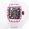 RM공장 리차드밀 수동 와인딩 투르비용 부바 왓슨 화이트/핑크 카본 케이스 화이트 러버밴드 RM38-02